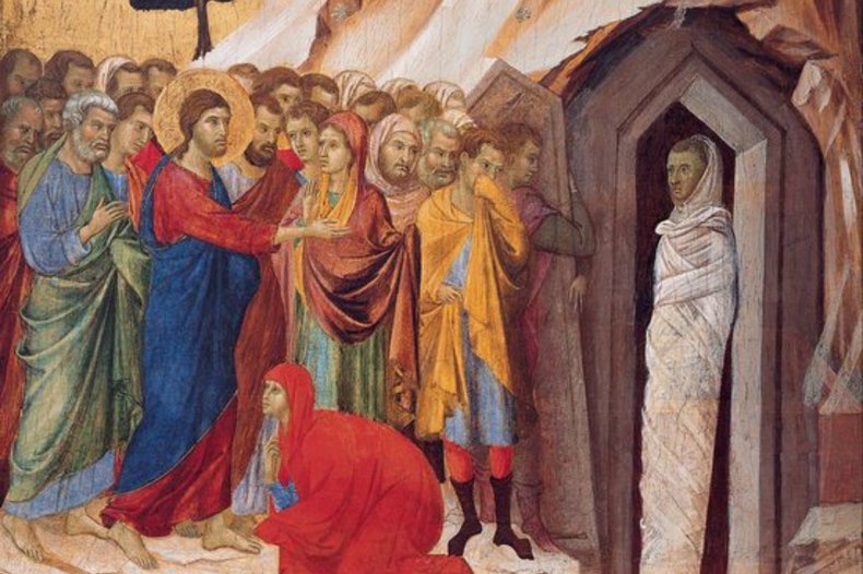 La Résurrection de Lazare, par Duccio (1310–1311), musée d'Art Kimbell. /© Wikimédia